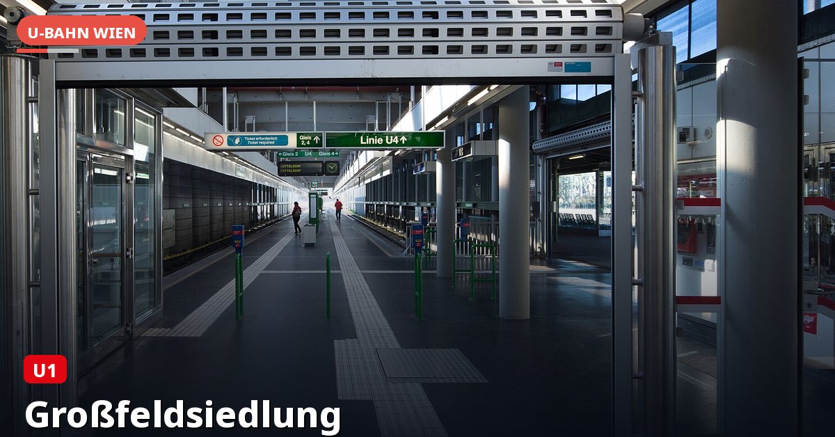 U-Bahn-Station Großfeldsiedlung in Wien — Linie U1