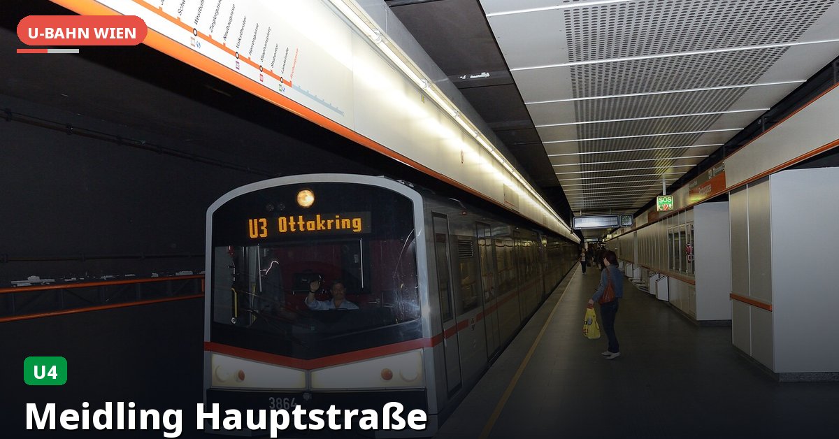 U-Bahn-Station Meidling Hauptstraße in Wien — Linie U4