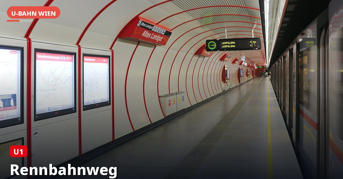 U-Bahn-Station Rennbahnweg in Wien — Linie U1